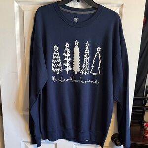 Athletic Works Navy Winter Wonderland Crewneck Sweater